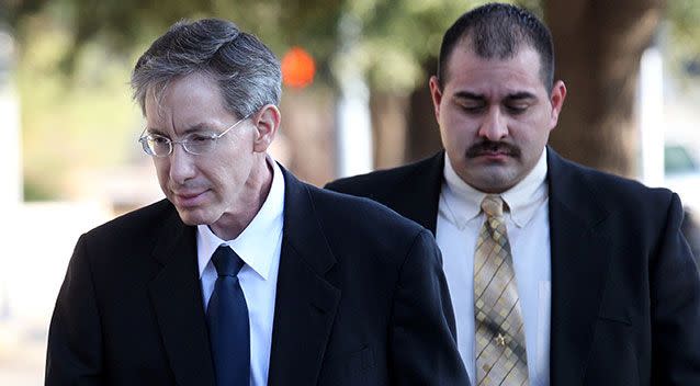 Warren Jeffs (left) arriving in court. Photo: AP