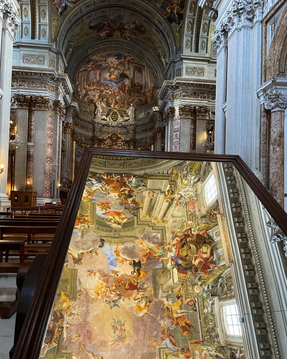 View of St. Ignazio di Loyola church in Rome, Italy