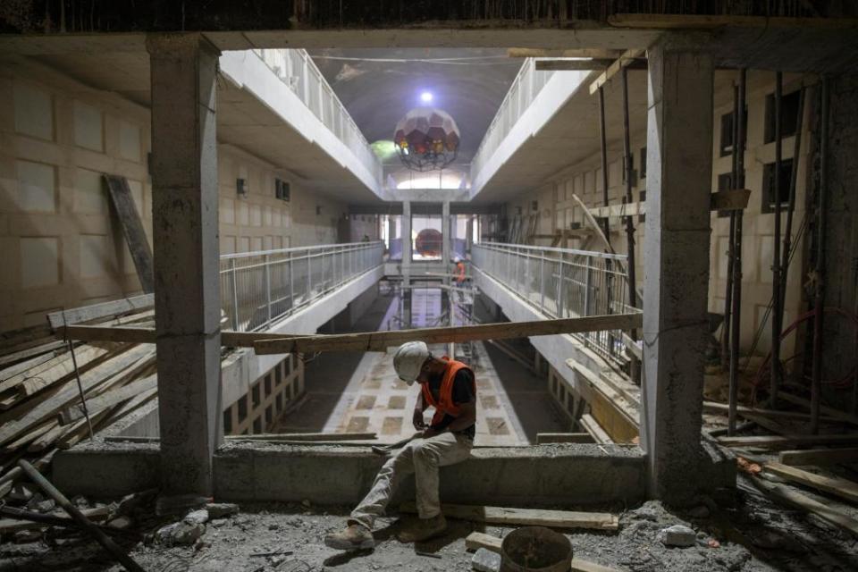 The underground cemetery construction site in August 2019.