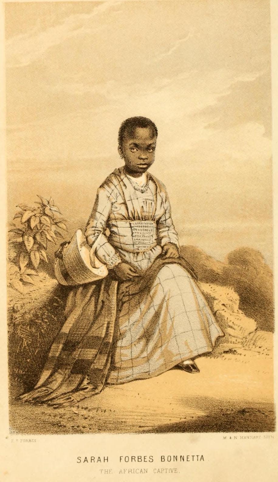 Lithograph of Forbes Bonetta, after a drawing by Frederick E. Forbes, from his 1851 book Dahomey and the Dahomans; being the journals of two missions to the king of Dahomey, and residence at his capital, in the year 1849 and 1850