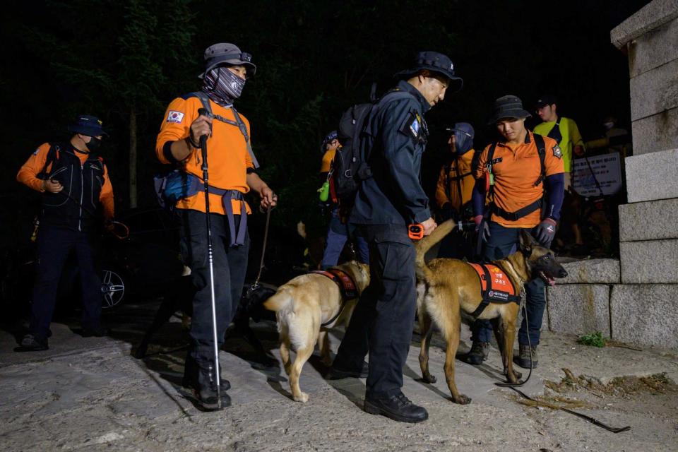 Search and rescue teams searched Waryong park for Seoul mayor Park Won-soon (AFP via Getty Images)