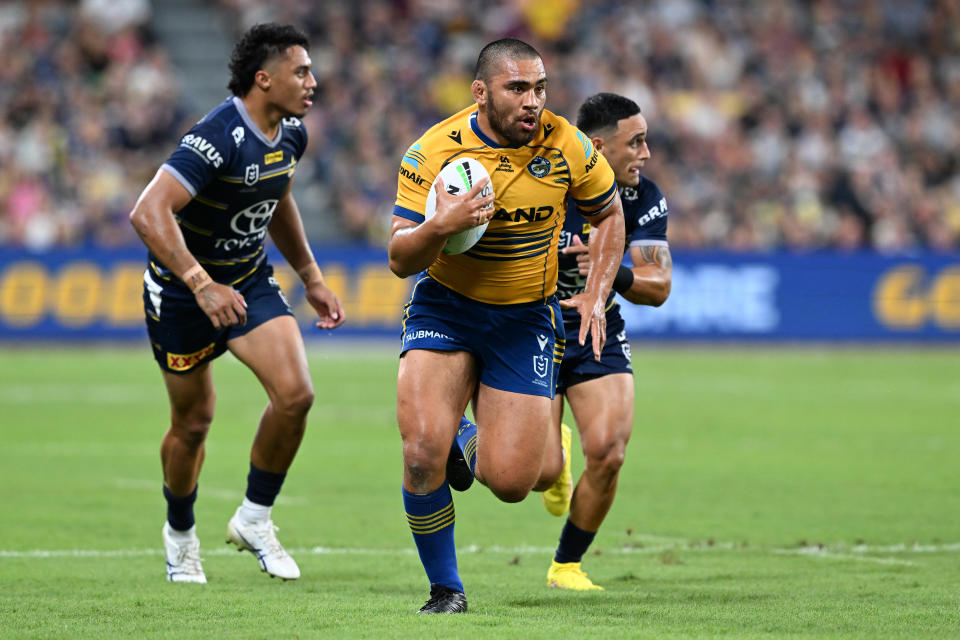 Isaiah Papali'i, pictured here in action for Parramatta against North Queensland in the NRL preliminary final.