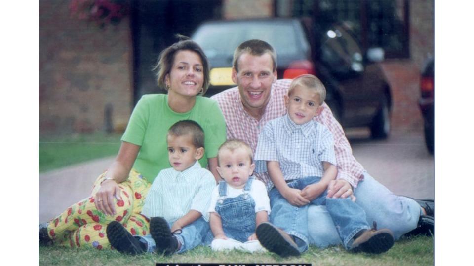 Paul merson with his first wife and three sons 