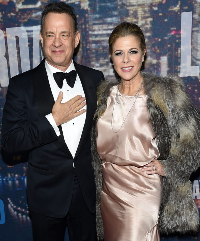 Rita Wilson (R) and husband Tom Hanks. Photo: Getty