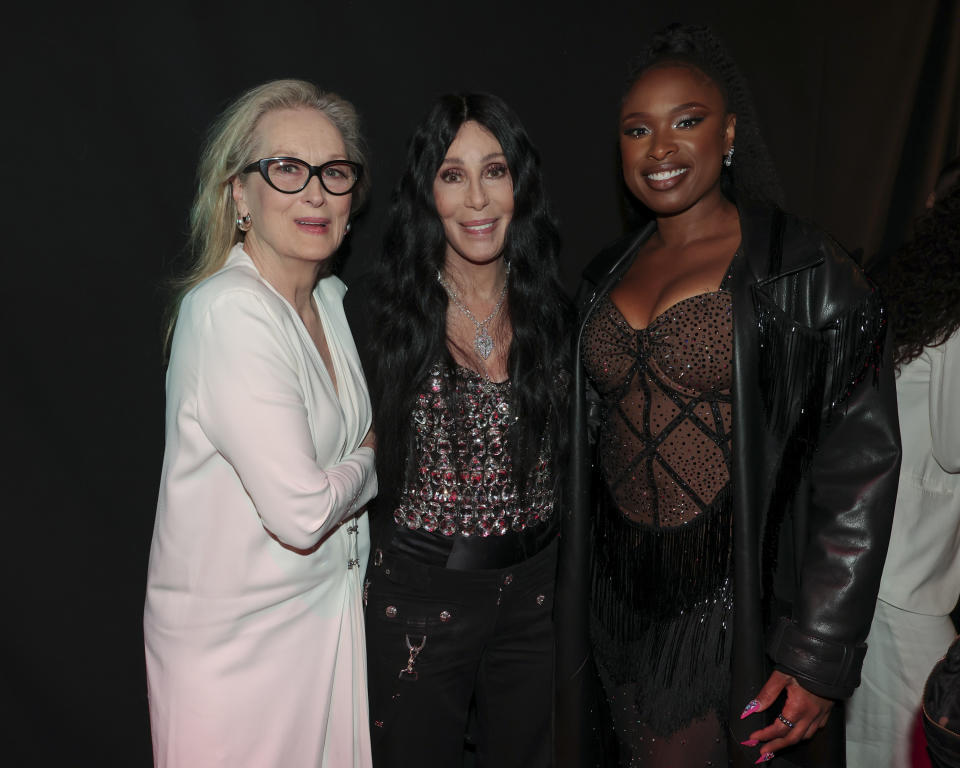 Meryl Streep, Cher and Jennifer Hudson at the 2024 iHeartRadio Music Awards held at the Dolby Theatre on April 1, 2024 in Los Angeles, California.