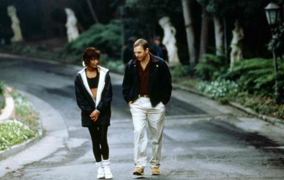 Whitney Houston and Kevin Costner in "The Bodyguard"