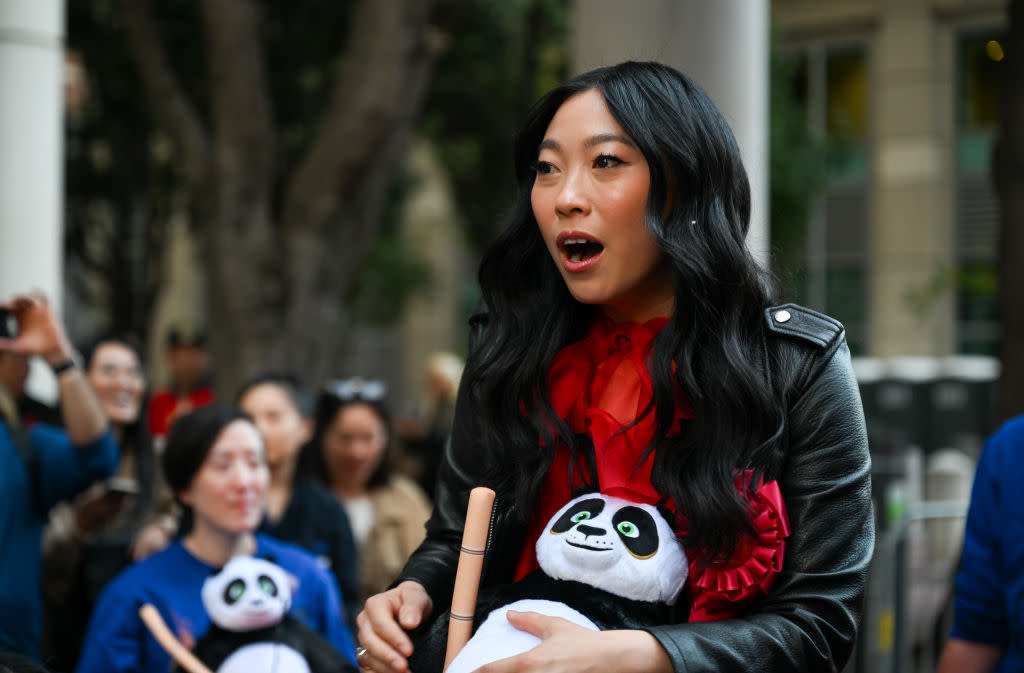 <em>Kung Fu Panda 4 </em>movie voice actor Awkwafina greeted the crowd during the Lunar New Year, Lantern Festival Parade in San Francisco, California, on Feb. 24, 2024. <span class="copyright">Tayfun Coskun—Getty Images</span>