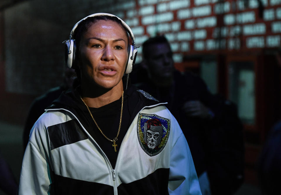INGLEWOOD, CA - DECEMBER 29:  Cris Cyborg of Brazil arrives to the arena during the UFC 232 event inside The Forum on December 29, 2018 in Inglewood, California. (Photo by Brandon Magnus/Zuffa LLC/Zuffa LLC via Getty Images)