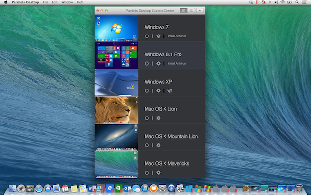 Parallels Desktop 10 Control Center