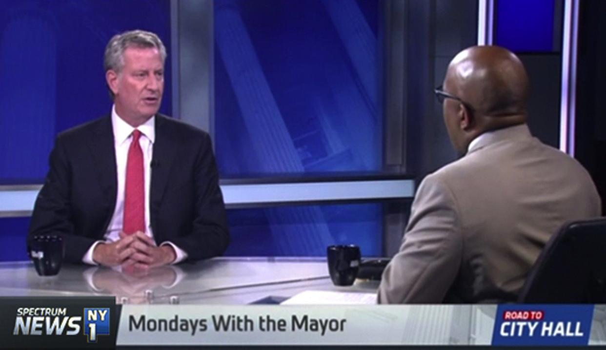 Throughout his time as mayor, de Blasio has appeared on NY1's "Mondays with the Mayor" weekly interview segment with anchor Errol Louis.