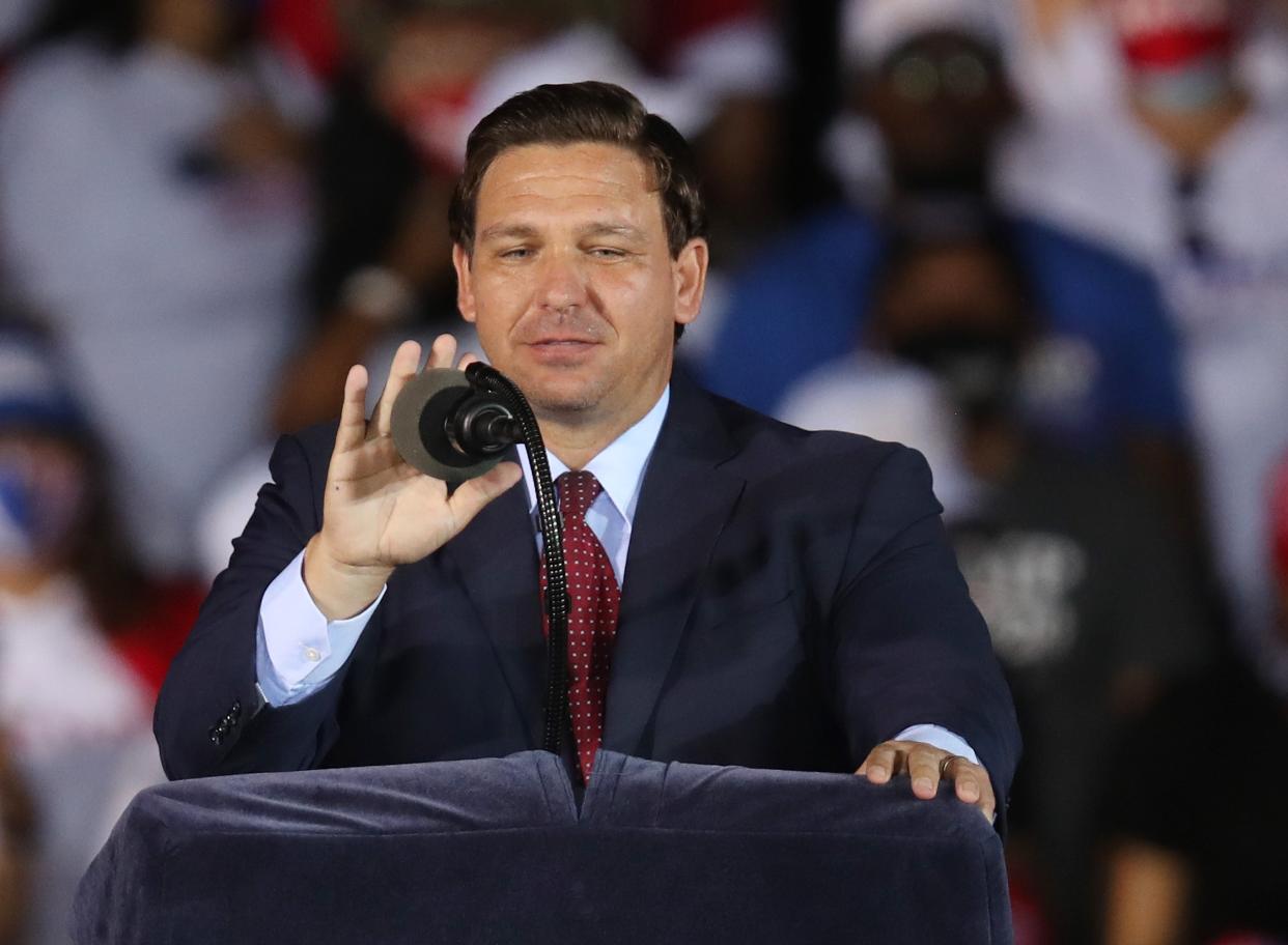 <p>Florida Governor Ron DeSantis flouted CDC guidelines, making the vaccine available to more people than recommended. </p> (Getty Images)