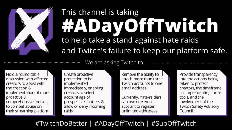 #ADayOffTwitch