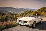 <p>Is the car still the moment of peak elegance for a post-war Mercedes? Its just-so body appears simple of line and lightly decorated with that minimalist grille, those bowl capped headlights and the perfect hardtop.</p>