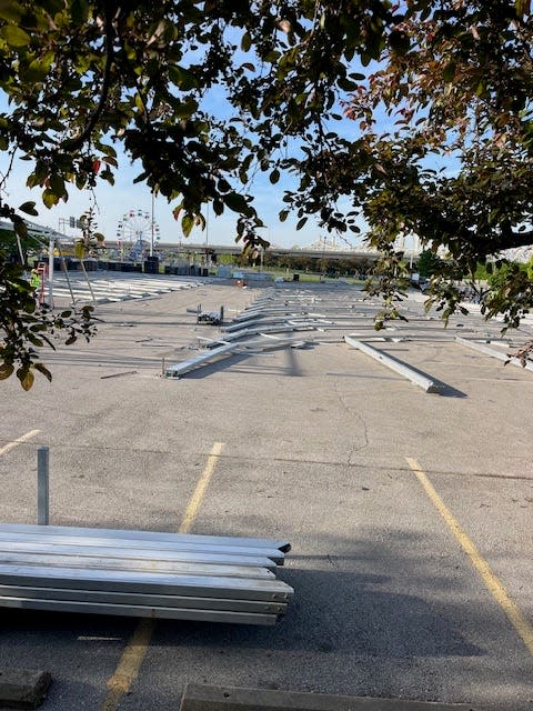 The site for the 2024 Trifecta Gala at the E. Witherspoon St. parking lot near Slugger Field and across from the Great Lawn at Waterfront Park in downtown Louisville