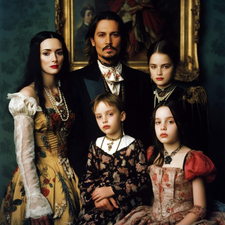 An AI-generated image showing what the children of Johnny Depp and Winona Ryder might look like.