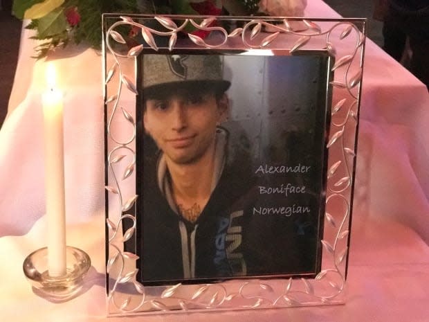 Alex Norwegian was remembered by family, friends and his first love at a celebration of life after his death in late December of 2017. The trial of one of the men accused of killing him begins Monday in Yellowknife. (Randi Beers/CBC - image credit)