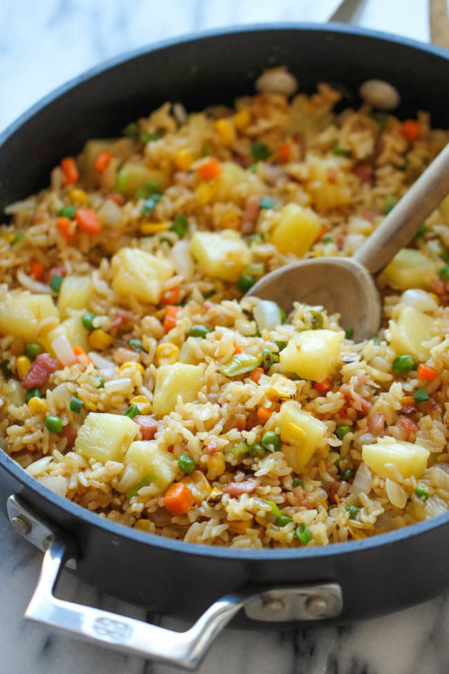 <strong>Get the <a href="http://damndelicious.net/2014/06/25/pineapple-fried-rice/" target="_blank">Pineapple Fried Rice recipe</a> from Damn Delicious</strong>