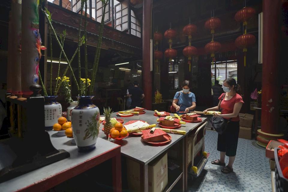 Sin Size Si Ya Temple can only accommodate a small group of visitors this Chinese New Year. — Picture by Miera Zulyana