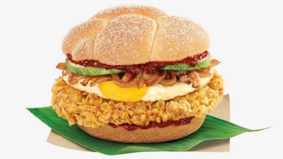 The Nasi Lemak Burger is on sale again after going out of stock. (McDonald’s Singapore)