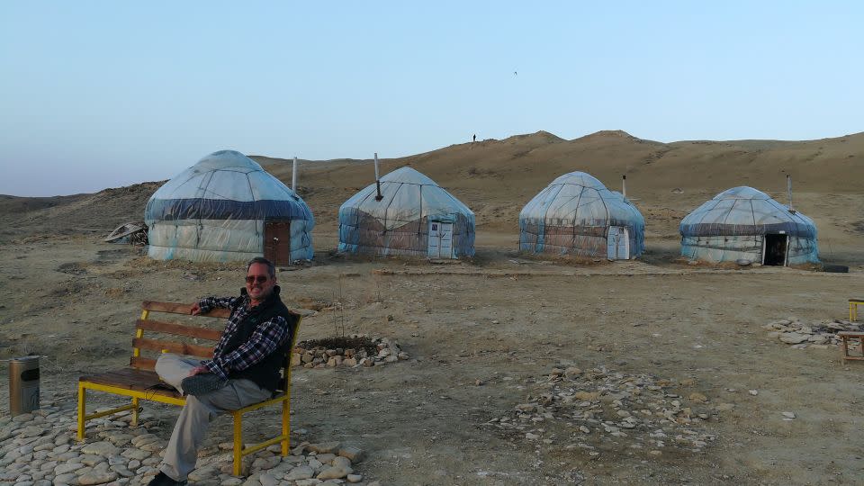 The couple took a trip to the Aral Sea, an endorheic lake located between Kazakhstan and Uzbekistan. - Zora Keffer