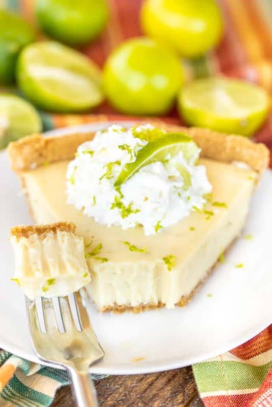 <p>Plain Chicken</p><p>Ready in just 20 minutes, this will become your go-to pie this spring.<strong><br></strong></p><p><strong>Get the recipe: <a href="https://www.plainchicken.com/sour-cream-key-lime-pie/" rel="nofollow noopener" target="_blank" data-ylk="slk:Sour Cream Key Lime Pie;elm:context_link;itc:0;sec:content-canvas" class="link ">Sour Cream Key Lime Pie</a></strong></p>