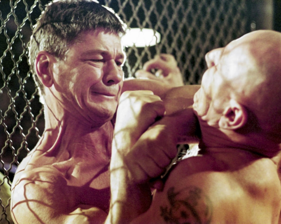 Actor Charles Bronson (1921 - 2003, left) as illegal prize-fighter Chaney, taking on Robert Tessier (1934 - 1990) as Jim Henry in the film 'Hard Times', directed by Walter Hill, 1975.   (Photo by Silver Screen Collection/Getty Images)