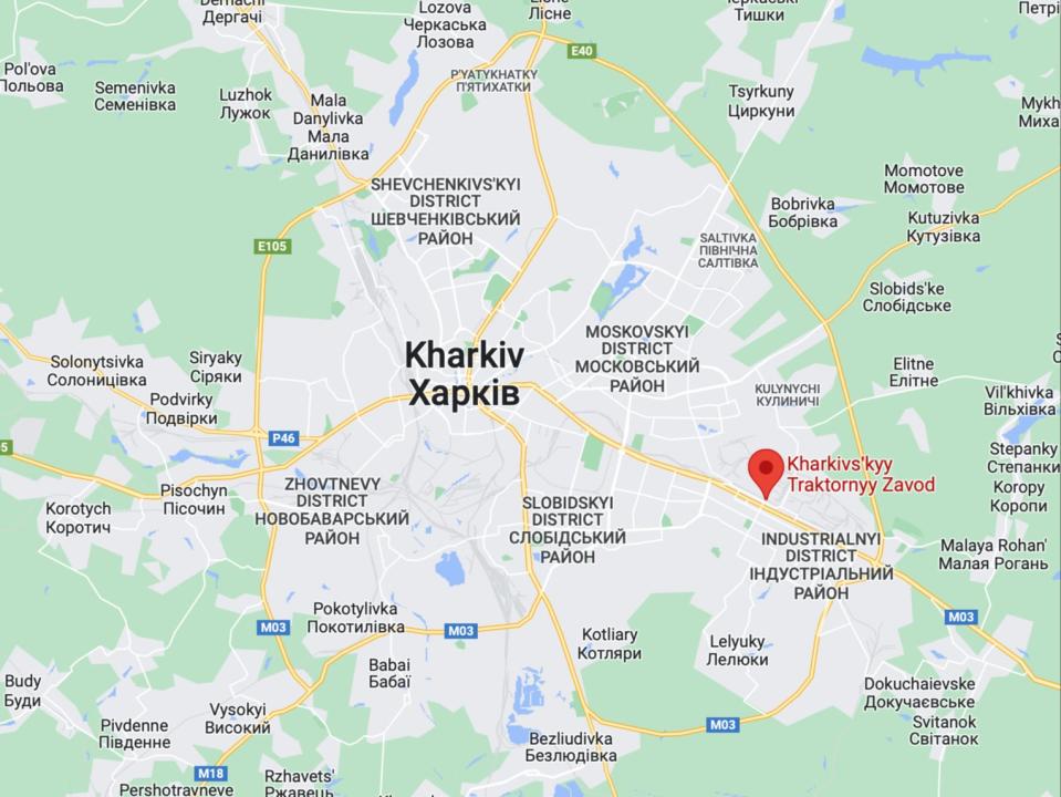 Location of Kharkiv Tractor Plant (Google Maps)