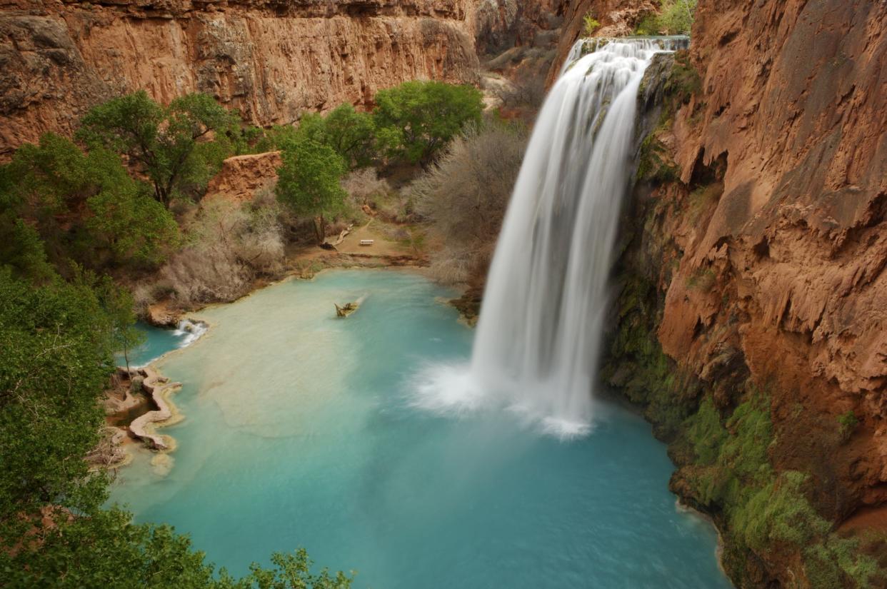 The beautiful setting of Havasu Falls, Grand Canyon, Arizona.