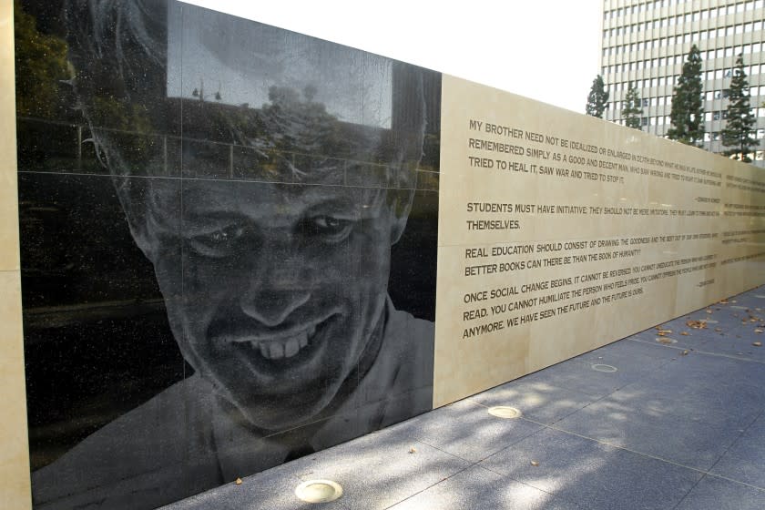 LOS ANGELES, CA - AUGUST 17, 2010 - Robert F. Kennedy Inspiration Park, by Richard Wyatt and May Sun, at Central Los Angeles Learning Center #1 - Heritage K-12, August 17, 2010. The school was built on the site of the old Ambassador Hotel, where Robert F. Kennedy was assassinated. (Ricardo DeAratanha/Los Angeles Times).