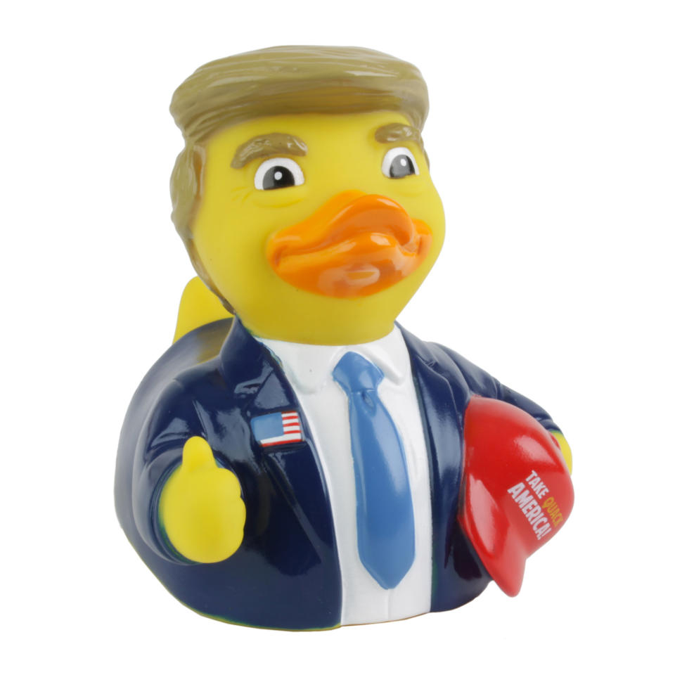 Donald Trump has made a big splash in politics and now this rubber duck can do the same in your bathtub. Hopefully, the <a href="http://shop.celebriducks.com/donald_trump_rubber_duck_p/1013.htm" target="_blank">Trump duck </a>won't leave the same kind of stain that the candidate has left on the Republican party. (<a href="http://shop.celebriducks.com" target="_blank">CelebriDucks.com</a>, $7.99)