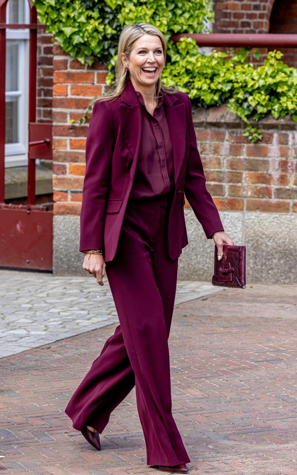 Queen Maxima of The Netherlands visits the Schoenenkwartier museum on April 23.