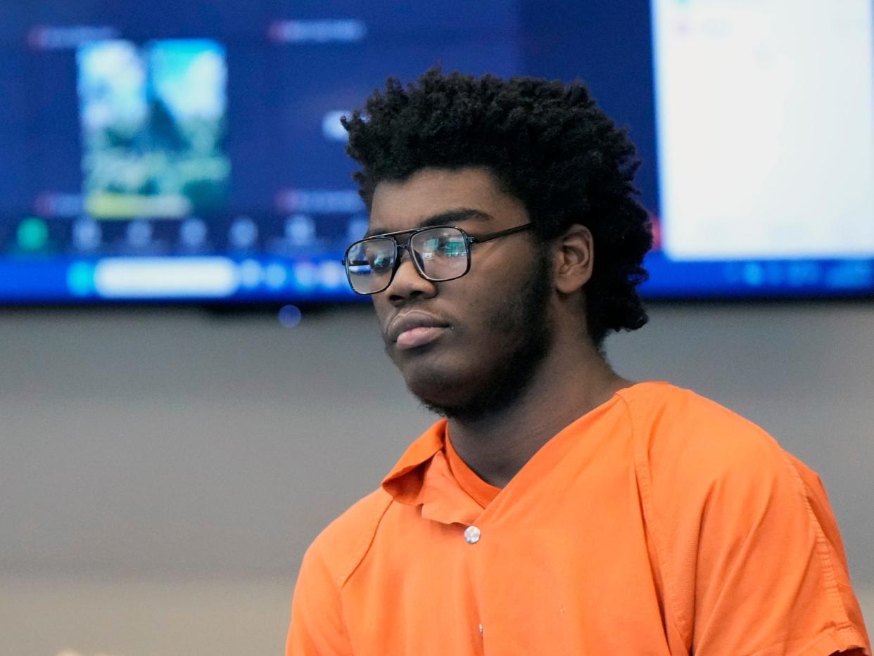 Brendan Depa appears before Circuit Judge Terence Perkins at the Kim C. Hammond Justice Center in Bunnell, Monday, Oct. 30, 2023.