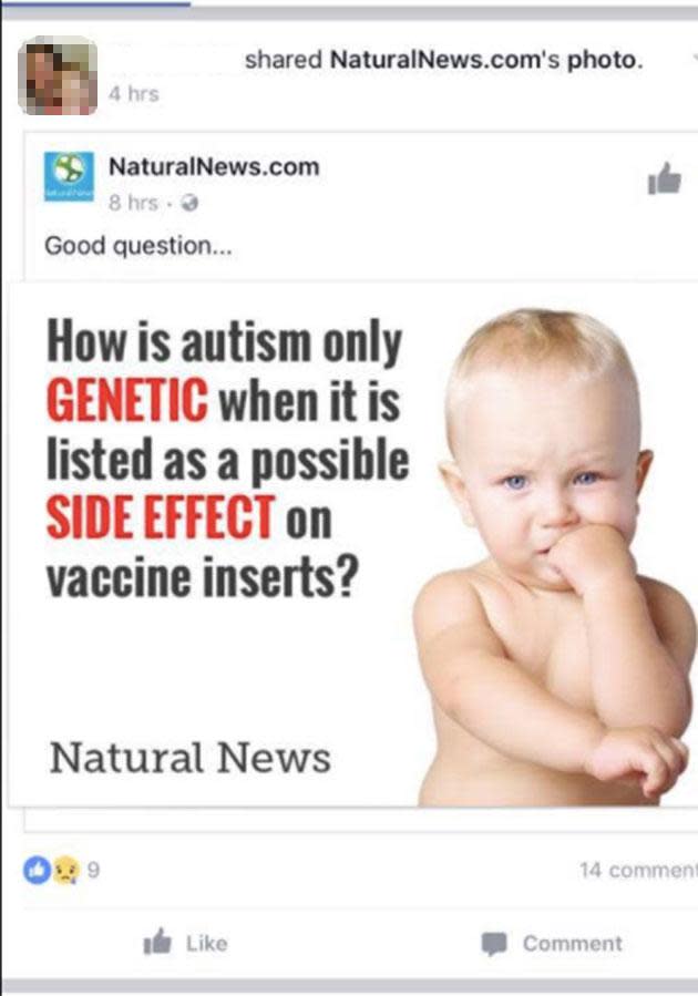 The prevalence of anti-vaccination groups popping up on sites like Facebook has been well documented but outsiders rarely get an in-depth look at what really goes on. Until now. An insider has provided Be with a series of photos highlighting one of the groups' alarming and somewhat disturbing attitude towards vaccinations.