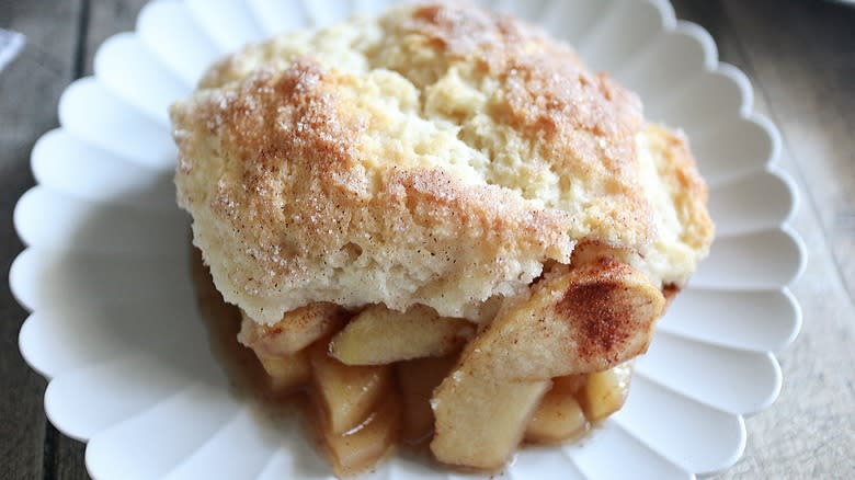 apple cobbler on plate