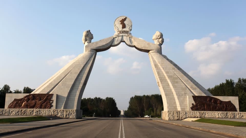 Alongside his policy shift, Kim ordered the destruction of the Arch of Reunification monument in Pyongyang, pictured above. - Ayse Topbas/Moment Editorial/FlickrVision/Getty Images