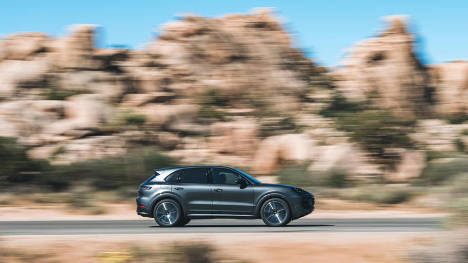 The 2024 Porsche Cayenne S in Quartzite Grey Metallic.