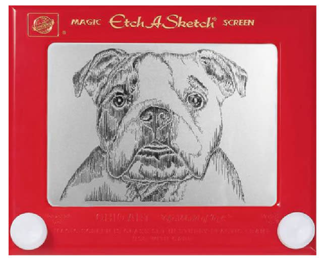 <b>Boxer</b> <br> <p>Looking for the perfect gift for the dog lover in your life? Etch-A-Sketch expert Pauline Graziano produces eye-catching artwork like this on commission.</p> <br> (Credit: <a href="http://www.paulinegraziano.com" rel="nofollow noopener" target="_blank" data-ylk="slk:Pauline Graziano;elm:context_link;itc:0;sec:content-canvas" class="link ">Pauline Graziano</a>)