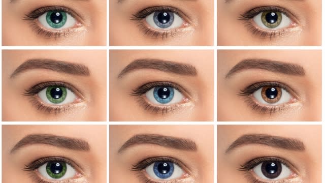 Eye colors in a grid.