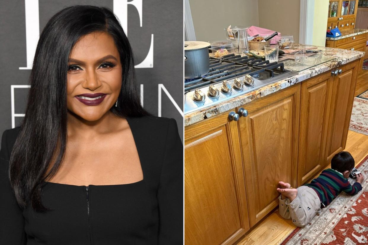 Mindy Kaling attends the 29th Annual ELLE Women in Hollywood Celebration; Mindy Kaling's Son Spencer Hides Out For a Moment with His Car on Thanksgiving