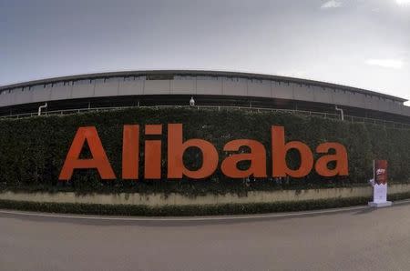 A logo of Alibaba Group is pictured at its headquarters in Hangzhou, Zhejiang province, China, October 14, 2015. REUTERS/Stringer/File photo