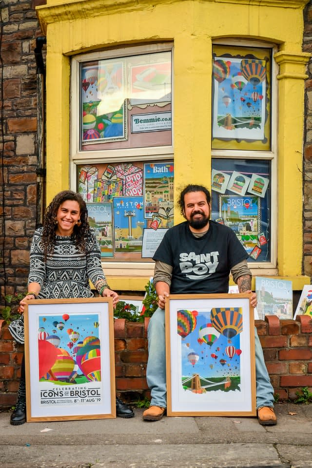 The couple hope people will be cheered up by their bright display 