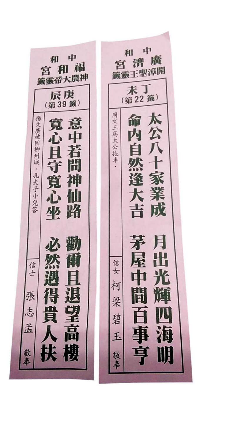 走投無路的青慕淳承購戶，四處求神問卜，看到籤詩寫著「逢大吉、百事亨、貴人扶」，至今仍抱持一絲「會有救星出現」的希望。（圖／讀者提供）