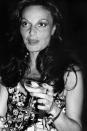 <p>A young Diane von Furstenberg enjoys a cocktail from a coup glass during a night out at Studio 54. </p>