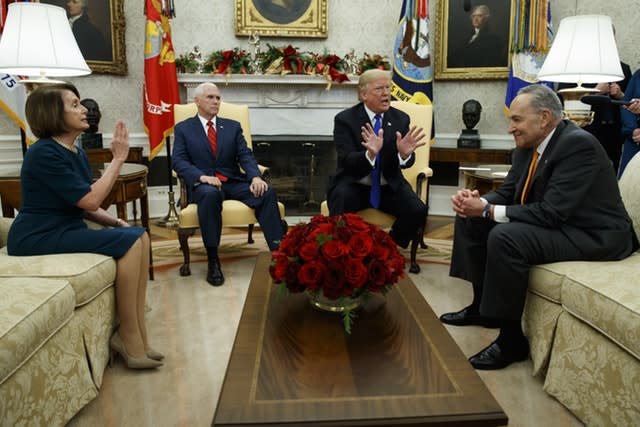 Nancy Pelosi, Mike Pence, Donald Trump and Chuck Scvhumer