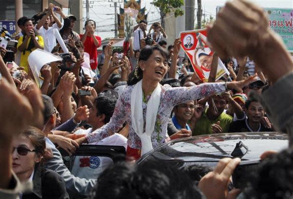 19: Myanmar's pro-democracy leader Aung San Suu Kyi.