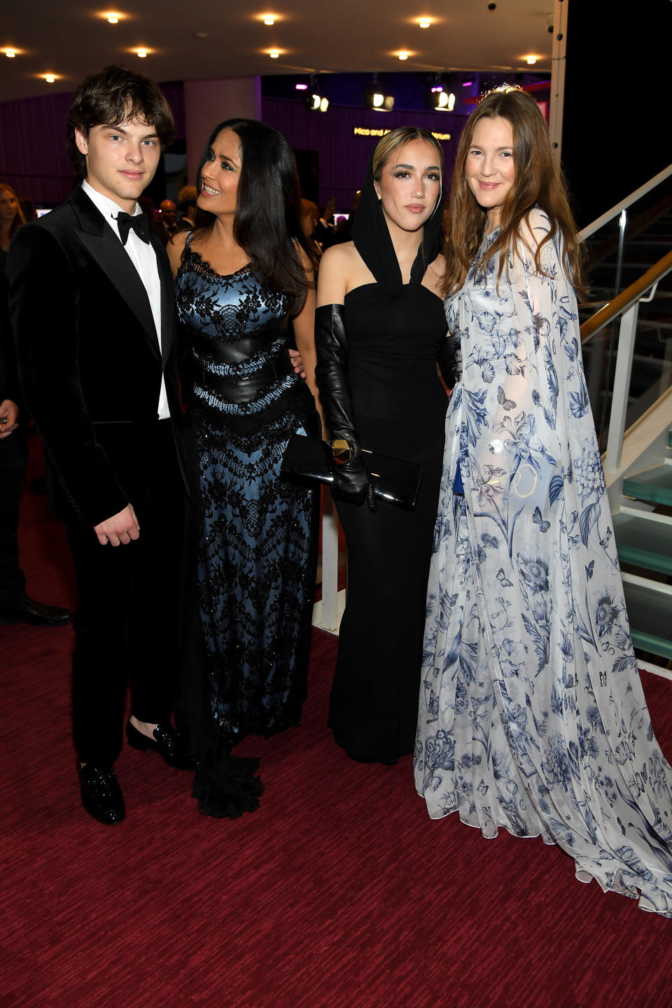 NEW YORK, NEW YORK - APRIL 26: Augustin James Evangelista, Salma Hayek, Valentina Paloma Pinault and Drew Barrymore attend the 2023 TIME100 Gala at Jazz at Lincoln Center on April 26, 2023 in New York City. (Photo by L. Busacca/Getty Images for TIME)