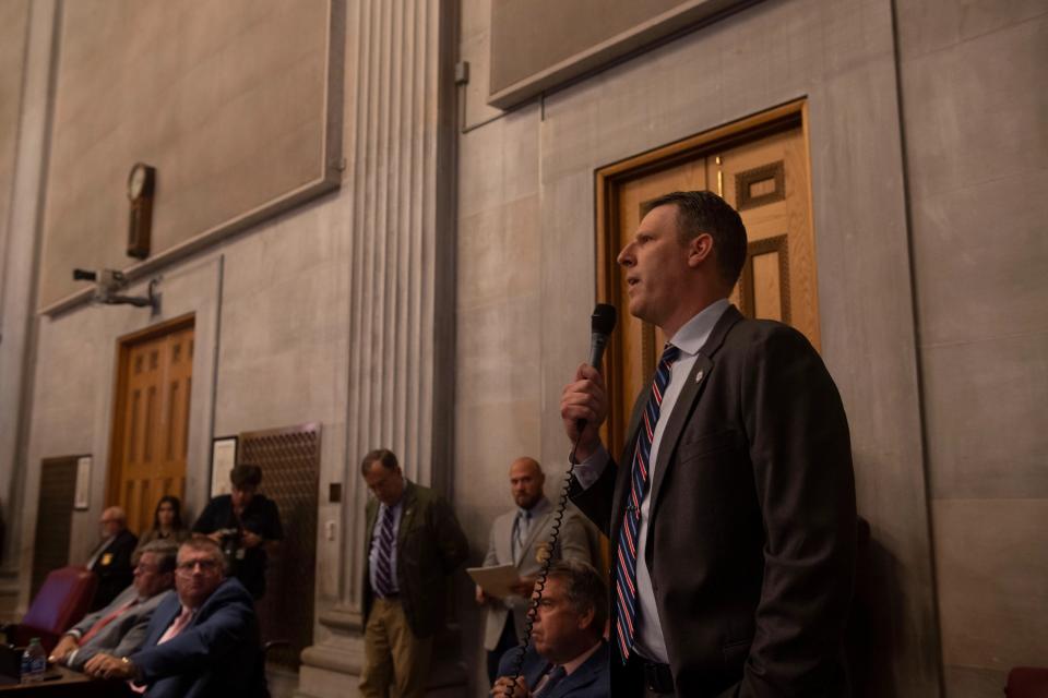 Rep. Caleb Hemmer, D-Nashville, is vocal proponent of new safe storage laws in Tennessee. He is seen here in August during the special legislative session on public safety, guns and mental health.
