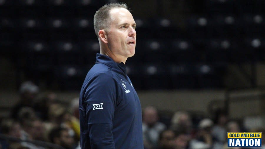 Mountaineer women’s basketball head coach Mark Kellogg during his WVU coaching debut on Nov. 7, 2023. (Photo Ryan Decker, Gold and Blue Nation)