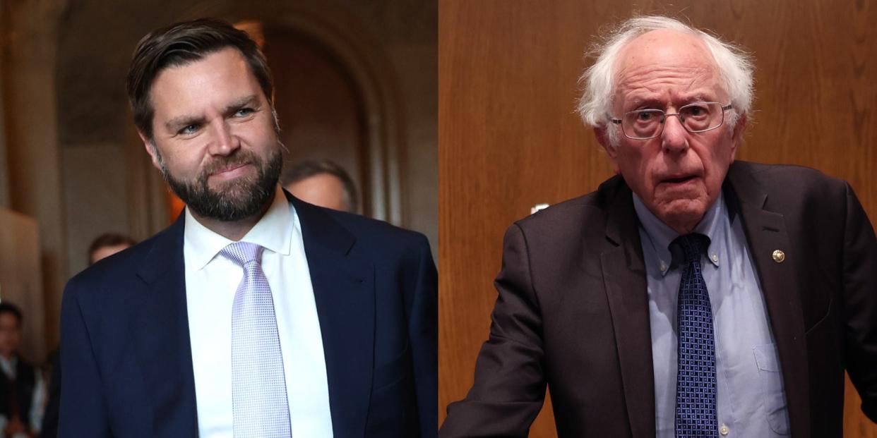 Republican Sen. JD Vance and Independent Sen. Bernie Sanders