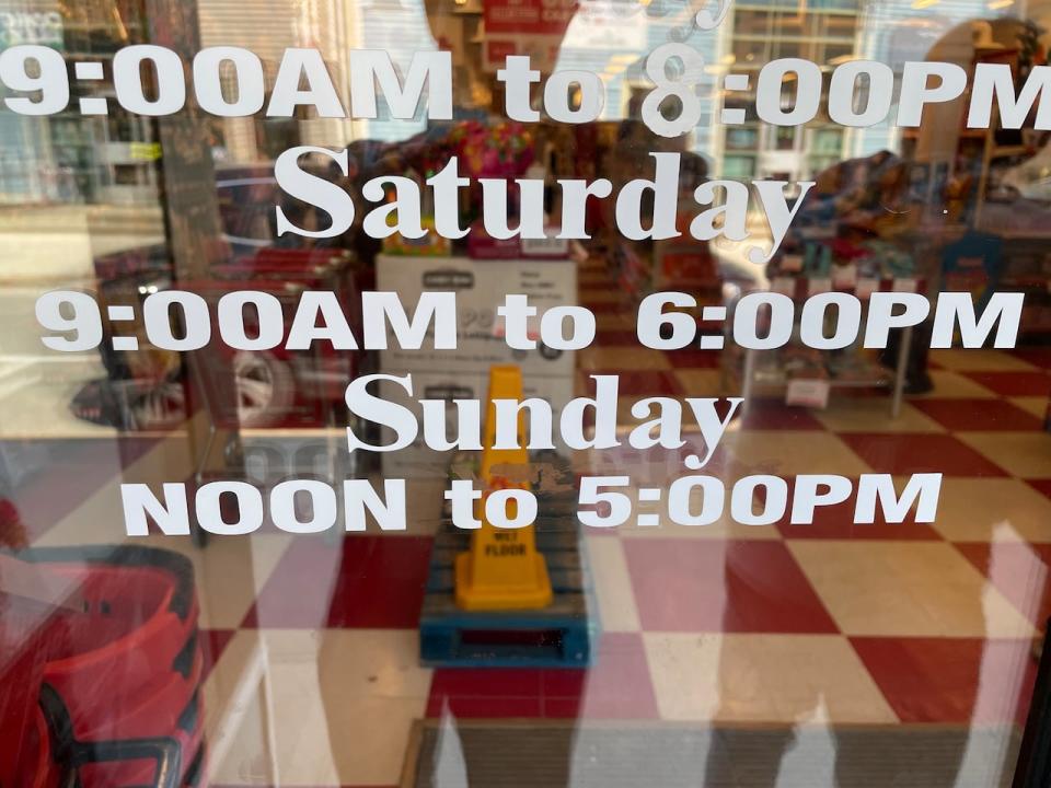 Miramichi's shopping by-law applies to retailers large and small, limited operating hours to noon to 5 p.m. on Sundays. 